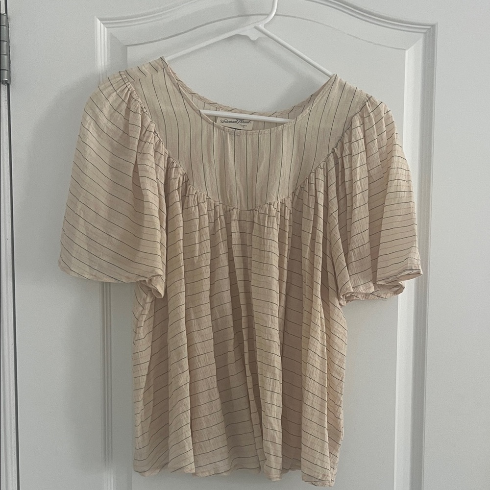 Universal Thread Beige Striped Blouse